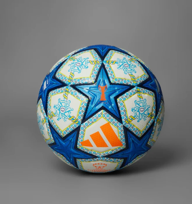 adidas UWCL 2024/2025 Knockout Phase Pro Fußball white/orange/night sky/pantone