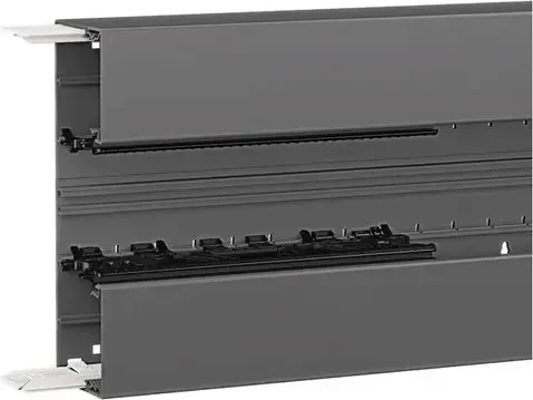 Hager Brüstungskanal-Unterteil Profil Geräteeinbau BRN 68x210mm aus PVC in graphitschwarz