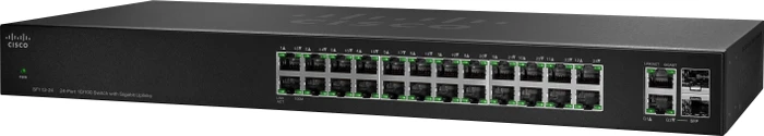 Cisco SF112 Rackmount Switch, 24x RJ-45, 2x RJ-45/SFP