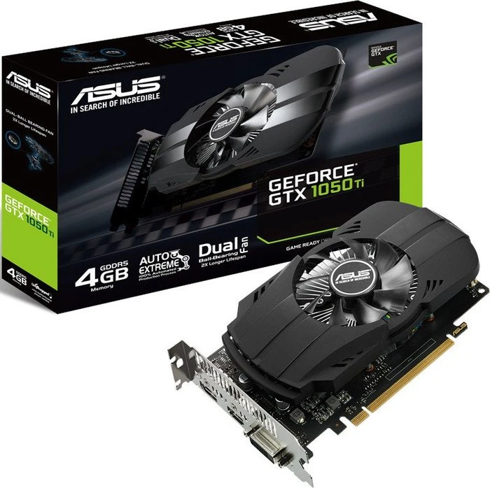 ASUS Phoenix GeForce GTX 1050 Ti, PH-GTX1050TI-4G, 4GB GDDR5, DVI, HDMI, DP
