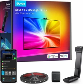 Govee Hintergrundbeleuchtung TV 3 Lite mit Fish-Eye Korrektur Funktion für 55-65 Zoll