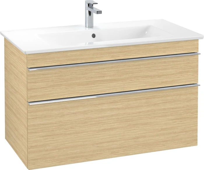 Villeroy & Boch Venticello Waschbeckenunterschrank für Becken mittig 2 Auszüge 953x590x477mm nordic oak/chrome