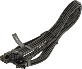 Seasonic 12VHPWR Cable, 600W PCIe 5.0 12VHPWR, 2x 8-Pin PCIe Stecker auf 16-Pin PCIe 5.0 12VHPWR Stecker, Adapterkabel, schwarz, 75cm