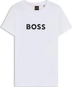 Hugo Boss Kontrast-Logo T-Shirt kurzarm weiß (Damen)