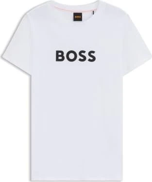 Hugo Boss Kontrast-Logo T-Shirt kurzarm weiß (Damen)