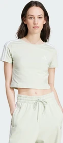 adidas Essentials 3-Streifen T-Shirt kurzarm linen green (Damen)