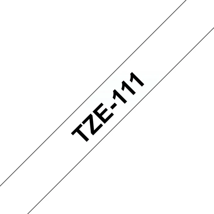 Brother TZe-111 Beschriftungsband, 6mm, schwarz/transparent