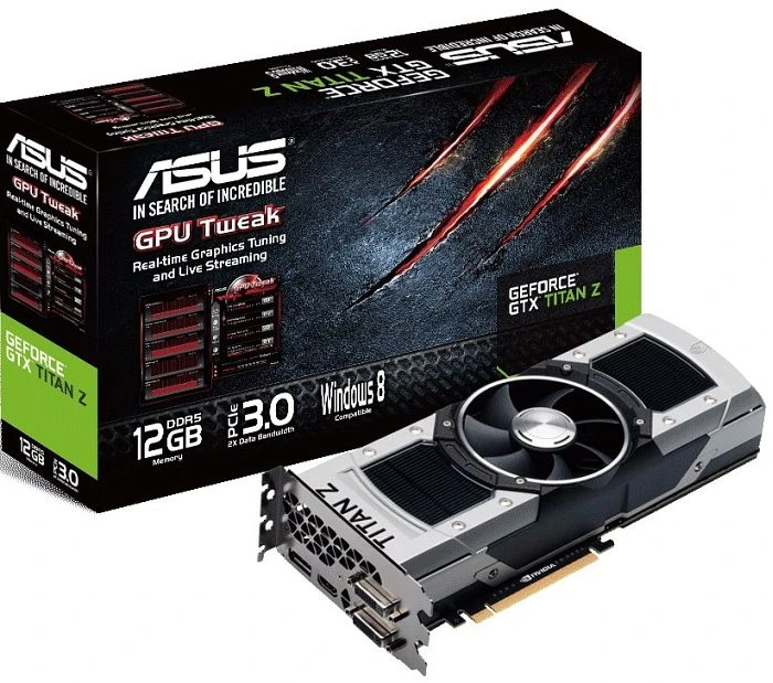 ASUS GeForce GTX Titan Z, GTXTITANZ-12GD5, 2x 6GB GDDR5, 2x DVI, HDMI, DP