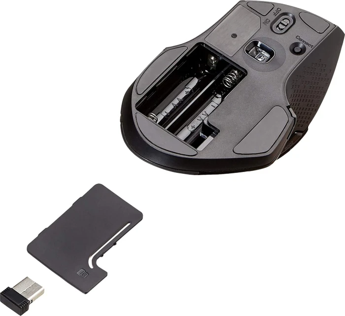 AmazonBasics GP9 Ergonomic Wireless Mouse with Fast Scrolling schwarz, USB