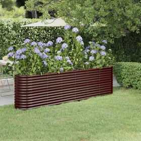 vidaXL Stahl Hochbeet oval 260x40cm braun