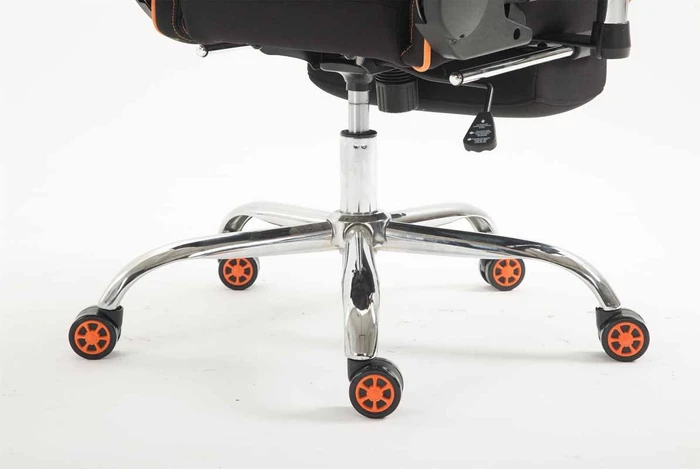 CLP Racing Limit Stoff Gamingstuhl mit Fußstütze, schwarz/orange