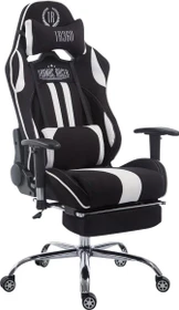 CLP Racing Limit V2 Stoff Gamingstuhl mit Fußstütze, schwarz/weiß