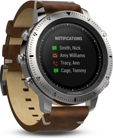 Garmin Fenix Chronos silber mit Lederarmband (010-01957-00)