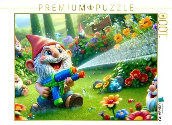 Calvendo Sommerfreuden: Gartenzwerge und das spritzige Wasserspiel