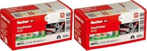 fischer DuoPower 5x25 Universaldübel, 5x25mm, 100 Stück