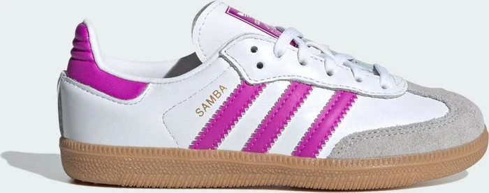 adidas Samba OG cloud white/purple burst/gum (Junior)