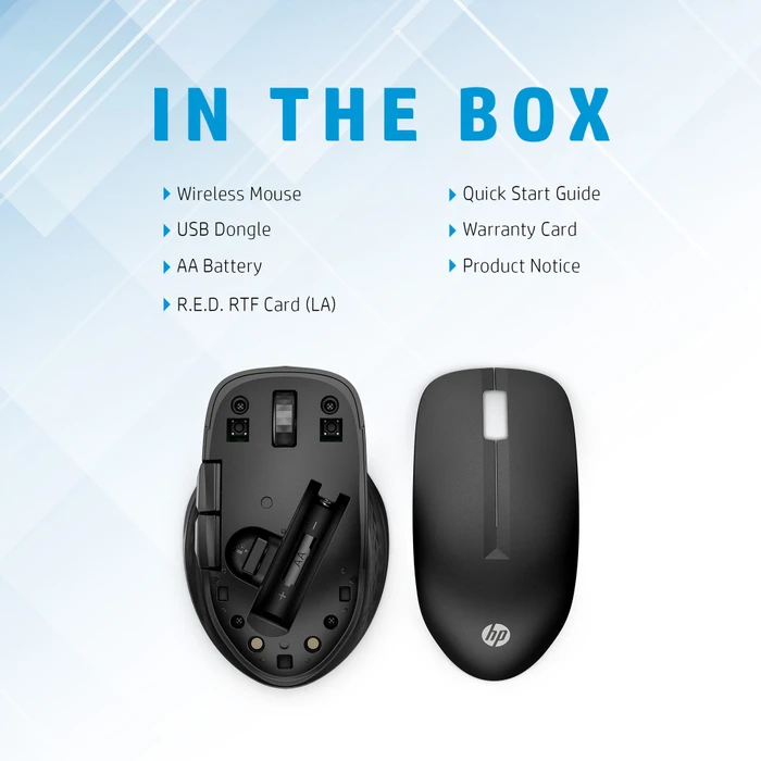 HP 430 Multi-Device Wireless Mouse Jet Black, USB/Bluetooth