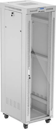 Lanberg 19" Rackschrank 42HE, LCD, freistehend, Flat Pack, V2, Glastür, IP20, RAL 7035, 600mm tief