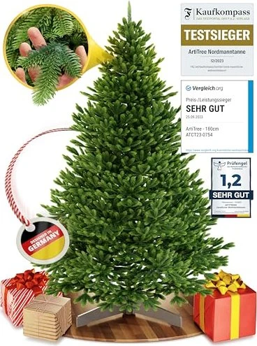 ArtiTree Künstlicher Weihnachtsbaum Fichte 100% Spritzguss, 100cm