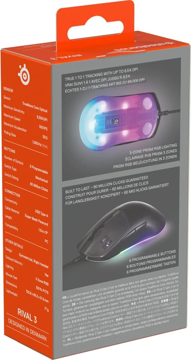 SteelSeries Rival 3 Gen 2, schwarz, USB
