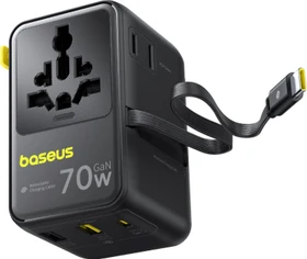 Baseus EnerCore CG11 Charger Retractable 2AC+2U 70W schwarz