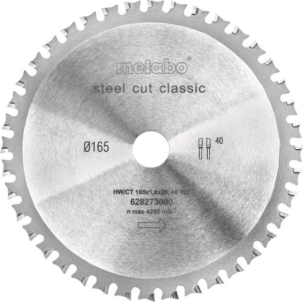 Metabo Steel Cut Kreissägeblatt 40Z, 165x1.6x20mm, 1 Stück
