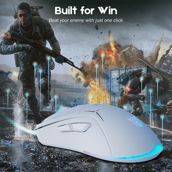 Onikuma CW917 Wireless Gaming Mouse weiß, USB