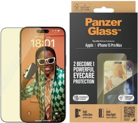PanzerGlass Eyecare Screen Protection Ultra-Wide Fit with EasyAligner für Apple iPhone 15 Pro Max