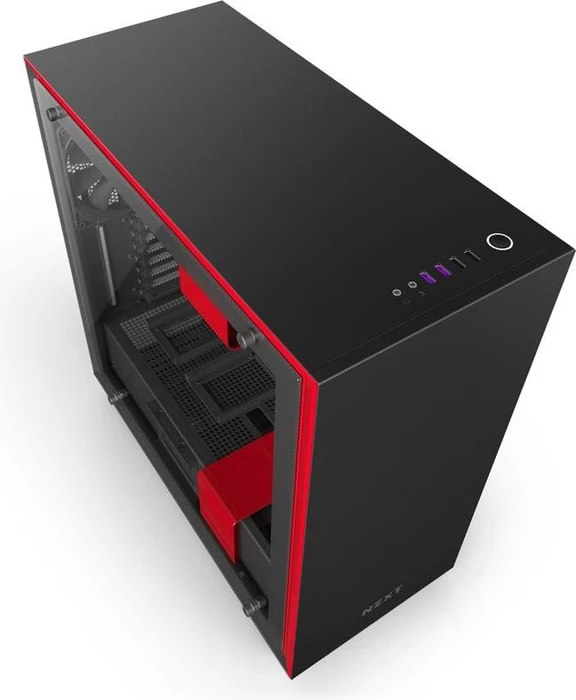 NZXT H700i schwarz/rot, Glasfenster