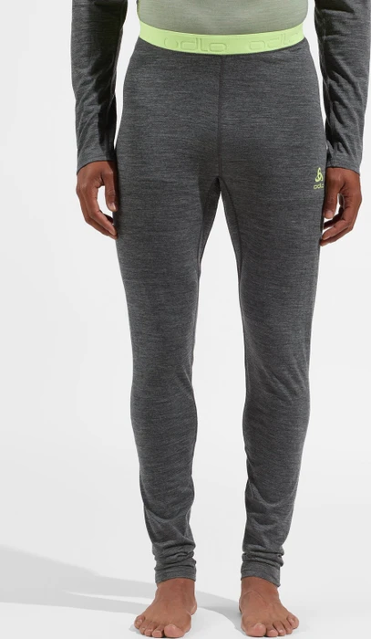 Odlo Natural Performance Wool 150 Base Layer Hose lang dark grey melange/sharp green (Herren)
