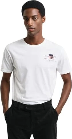 Gant Archive Shield Stickerei T-Shirt kurzarm weiß (Herren)
