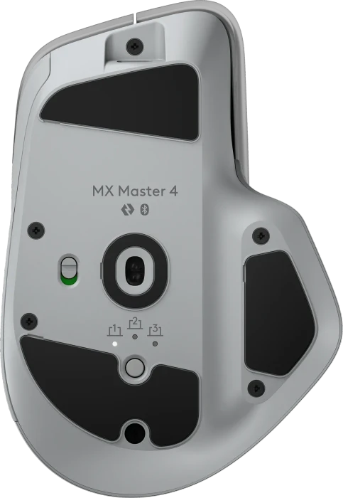 Logitech MX Master 4 Combo for Mac, White Silver, hellgrau, Logi Bolt, USB/Bluetooth, DE