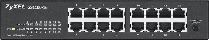 Zyxel GS1100 Desktop Gigabit Switch, 16x RJ-45