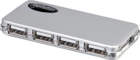 Manhattan Micro USB-Hub, 4x USB-A 2.0, USB 2.0 Mini-B [Buchse] (160612)