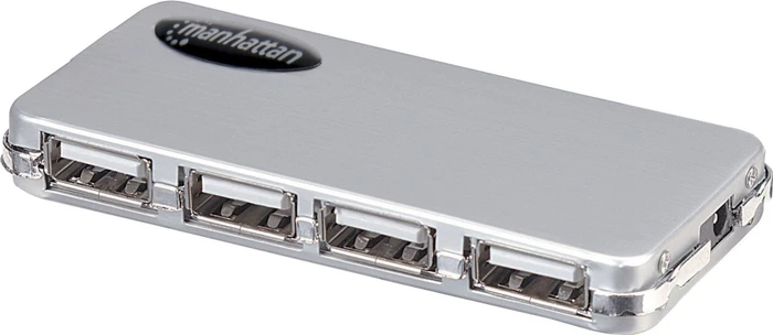 Manhattan Micro USB-Hub, 4x USB-A 2.0, USB 2.0 Mini-B [Buchse]