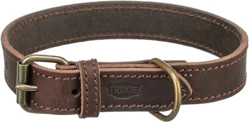 Trixie Rustic Fettleder-Halsband, M, Dunkelbraun