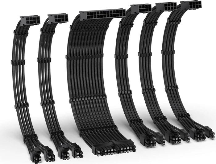 EZDIY-FAB Cable Extension Kit, 1x 24-Pin, 2x 4/8-Pin ATX, 3x 8-Pin PCIe, 16AWG, schwarz