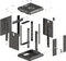 Lanberg WF11 Series 10" Rack Wandschrank 4HE, hängend, Flatpack, Glastür, IP20, RAL 9004, 300mm tief Vorschaubild