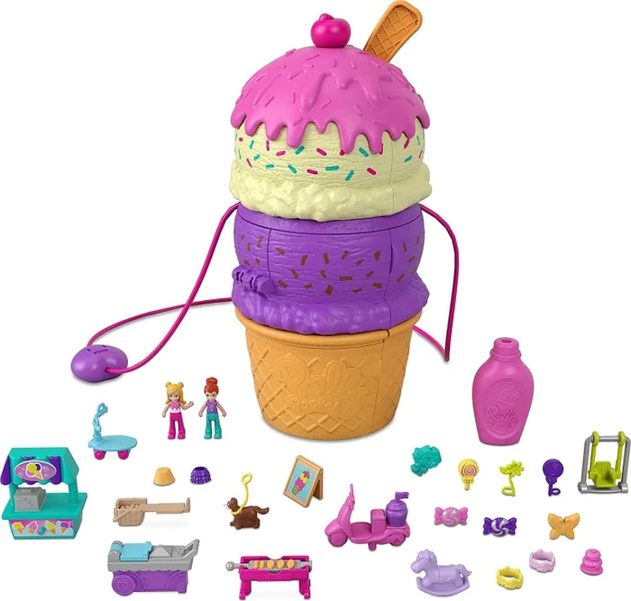 Mattel Polly Pocket - Ausklappspaß-Schatulle Eiswaffel
