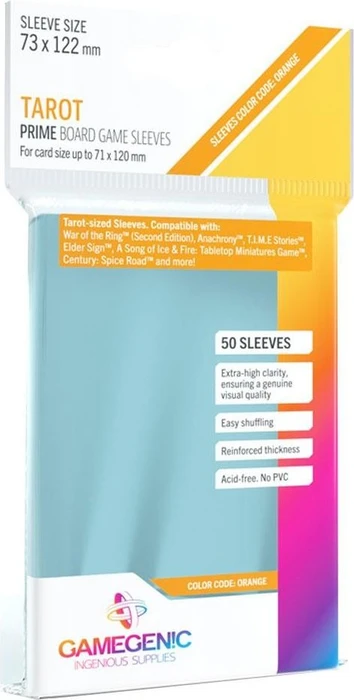 Gamegenic Prime Board Game Sleeves Orange transparent, 50 Stück