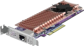 QNAP Dual M.2 2280 Netzwerkadapter mit NVMe, PCIe 4.0 x8, 1x 10GBase-T (QM2-2P410G1T)