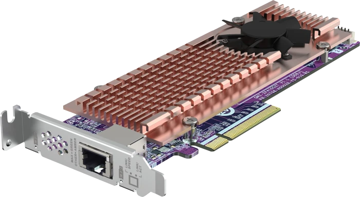 QNAP Dual M.2 2280 Netzwerkadapter mit NVMe, PCIe 4.0 x8, 1x 10GBase-T