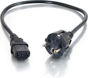 C2G Kaltgeräte Netzkabel, Schutzkontakt auf Kaltgerätestecker C13, schwarz, 5m (88546)