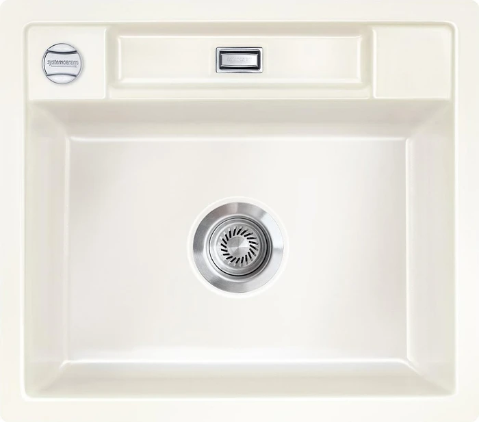 systemceram Bela 57 F Einbau Becken mittig mit Ablauffernbedienung magnolie