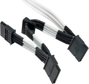 NZXT SATA-Stromadapter 4-Pin [IDE] auf 4x 15-Pin [SATA] 20cm, sleeved weiß