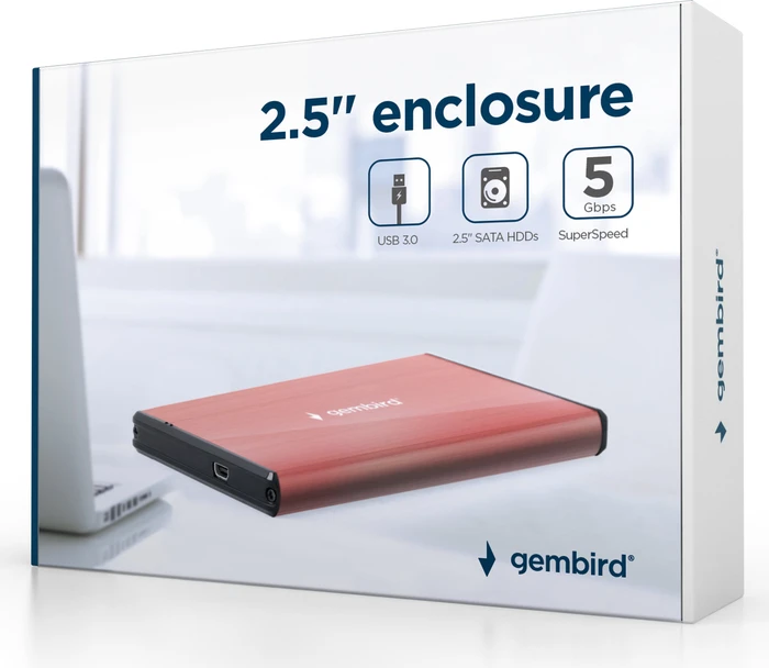 Gembird EE2-U3S-3, rosa, 2.5", USB 3.0 Mini-B