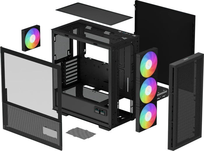 DeepCool CH560 Digital, schwarz, Glasfenster