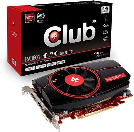 Club 3D Radeon HD 7770 GHz Edition, 1GB GDDR5, DVI, HDMI, DP