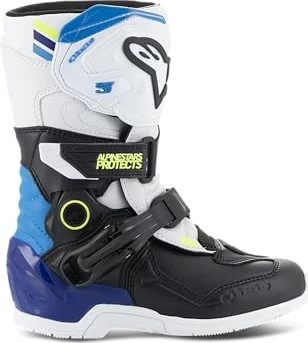 Alpinestars Kids Tech 3S Motorradstiefel schwarz/weiß/blau/gelb