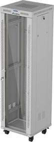 Lanberg 19" Rackschrank 42HE, LCD, freistehend, Flat Pack, V2, Glastür, IP20, RAL 7035, 600mm tief